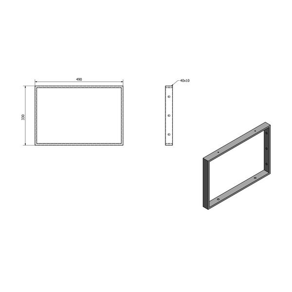 Iš plieno stalviršio atrama baltos spalvos 49x4 cm – Sapho-image-2