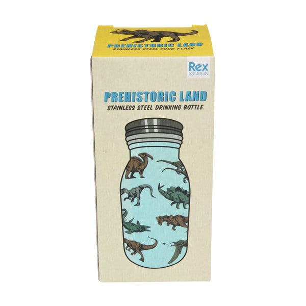 Šviesiai mėlynos spalvos iš nerūdijančio plieno vaikiškas buteliukas 250 ml Prehistoric Land – Rex London-image-2