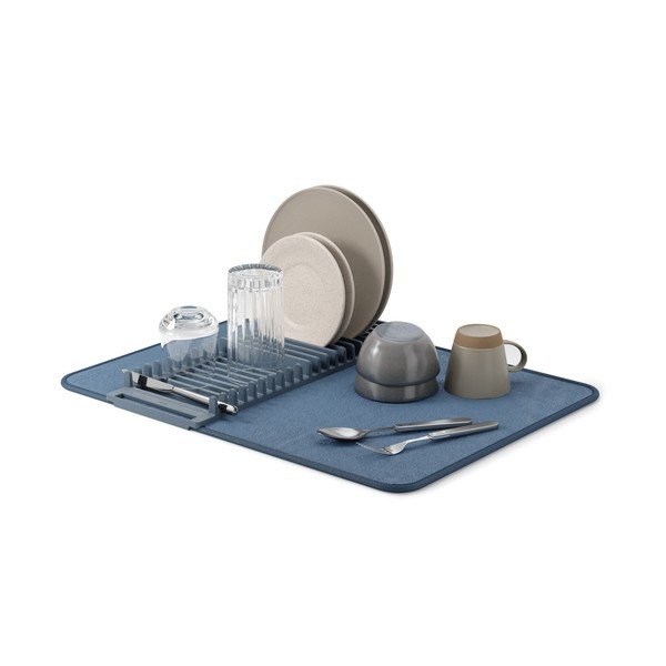 Iš tekstilės indų džiovinimo padėkliukas mėlynos spalvos 61x46 cm Udry – Umbra