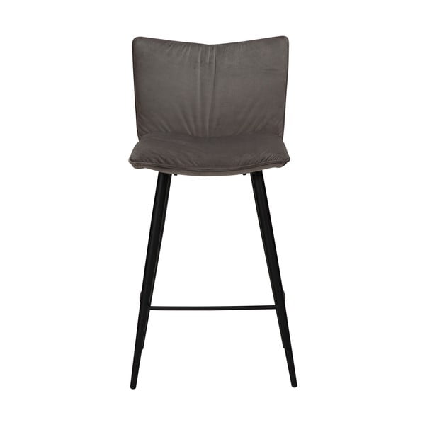 Pilkos spalvos aksominė baro kėdė DAN-FORM Denmark Join, aukštis 93 cm-image-2