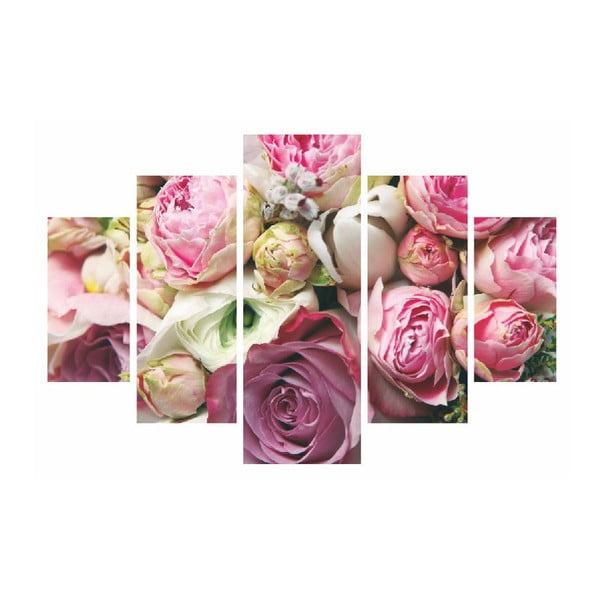 Daugiasluoksnis paveikslas Rožės yra rožinės, 92 x 56 cm