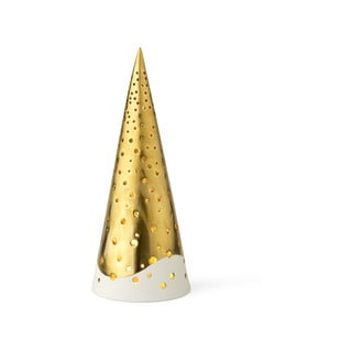 Aukso spalvos porcelianinė žvakidė Kähler Design Nobili, 25,5 cm aukščio