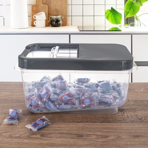 Iš plastiko daiktadėžė su dangčiu 35x20x18 cm Slop – Orion-image-4