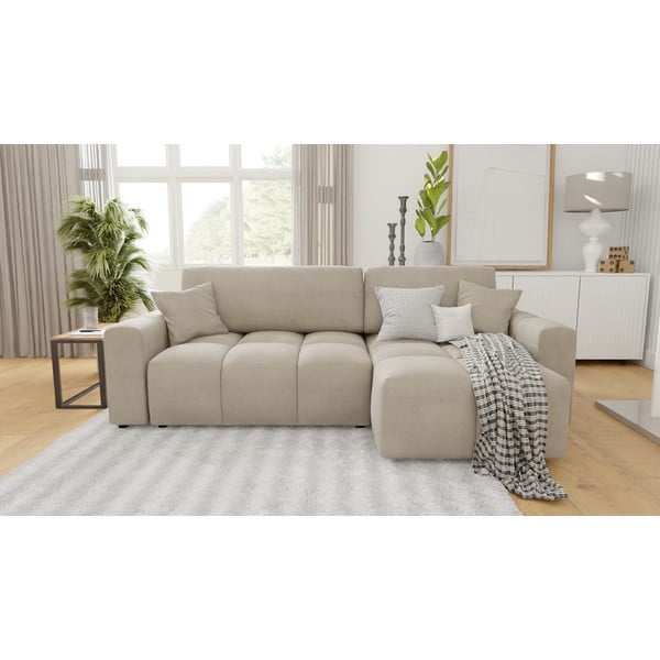 Kampinė sofa smėlio spalvos (kintama) Luki – Ropez-image-1