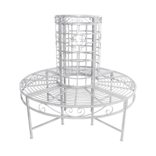 Metalinis sodo suoliukas baltos spalvos Larissa – Garden Pleasure