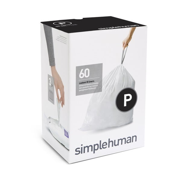 Ištraukiami šiukšlių maišai 60 vnt. 60 l P – simplehuman