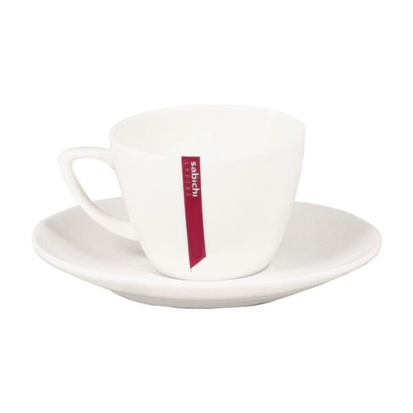 Espresso puodelis su lėkštele, pagamintas iš Sabichi kaulinio porceliano, 100 ml