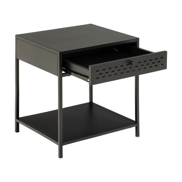 Juodas metalinis naktinis staliukas su stalčiumi Actona Newcastle-image-3
