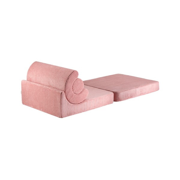 Rožinės spalvos iš kordinio velveto vaikiškas krėslas Flipster – Wigiwama-image-2