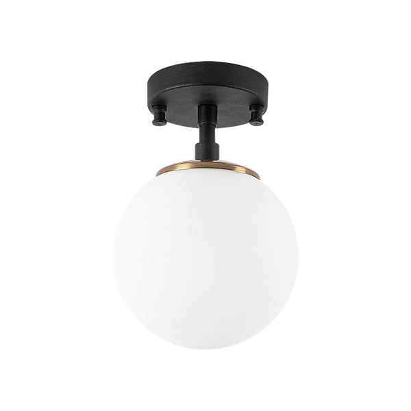 Juodos ir baltos spalvos lubinis šviestuvas ø 15 cm su stiklo gaubtu Atmaca – Opviq lights-image-3