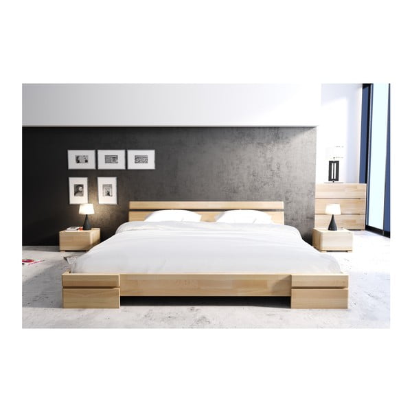 Dvigulė lova iš buko medienos SKANDICA Sparta, 180 x 200 cm-image-4