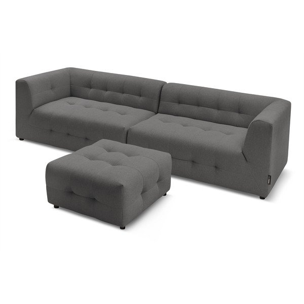 Tamsiai pilka sofa 324 cm Kleber - Bobochic Paris-image-4