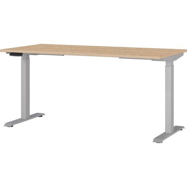 Elektra reguliuojamas aukštis reguliuojamas darbo stalas su ąžuolo dekoro stalviršiu 80x160 cm Jet – Germania
