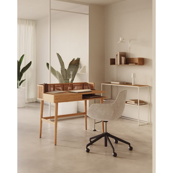 Rašomasis stalas iš uosio 62x105 cm Araxi – Kave Home-image-1