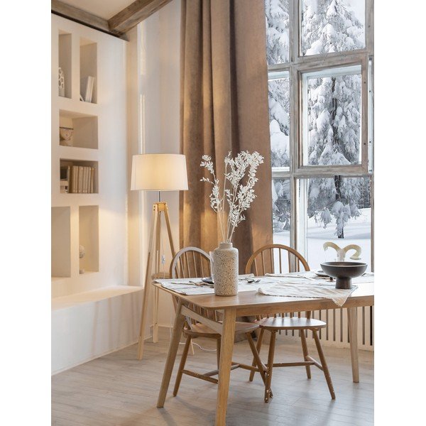Baltos spalvos/natūralios spalvos pastatomas šviestuvas (aukštis 145 cm) Leroy – Nova Luce-image-1