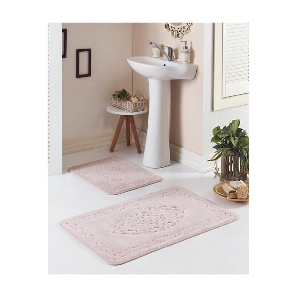 2 violetinių vonios kambario kilimėlių rinkinys Osmanli