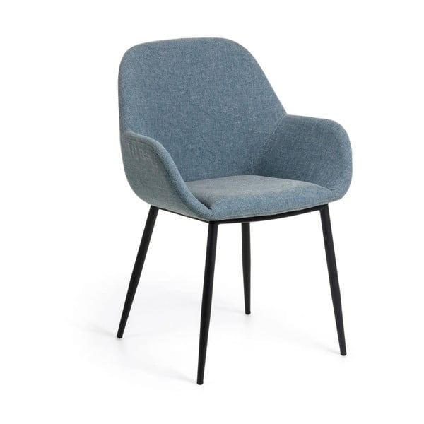 Mėlynos spalvos iš audinio valgomojo kėdė Konna – Kave Home