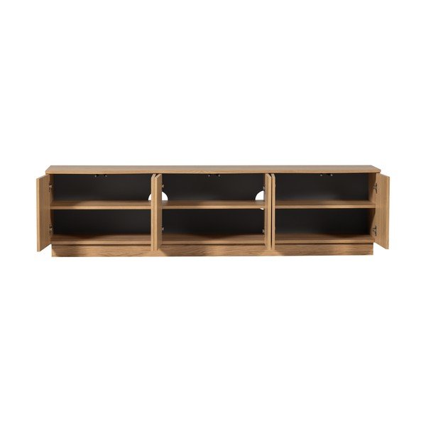 Natūralios spalvos TV spintelė iš ąžuolo masyvo 200x52x45 cm Zuma – WOOOD-image-3