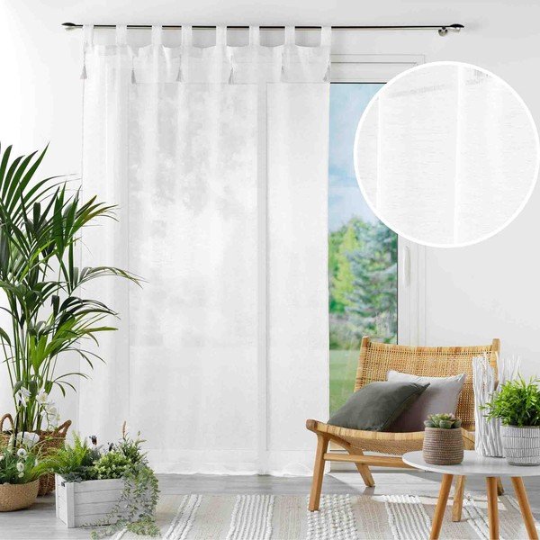 Baltos spalvos permatoma užuolaida 140x240 cm Dalila – douceur d'intérieur-image-4