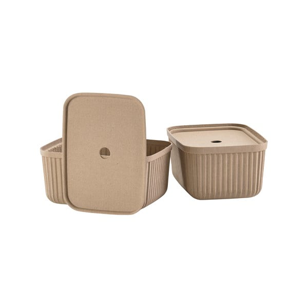 Šviesiai rudos spalvos daiktadėžės su dangčiu 2 vnt. 32x23x20,5 cm Pulp – Zone-image-2