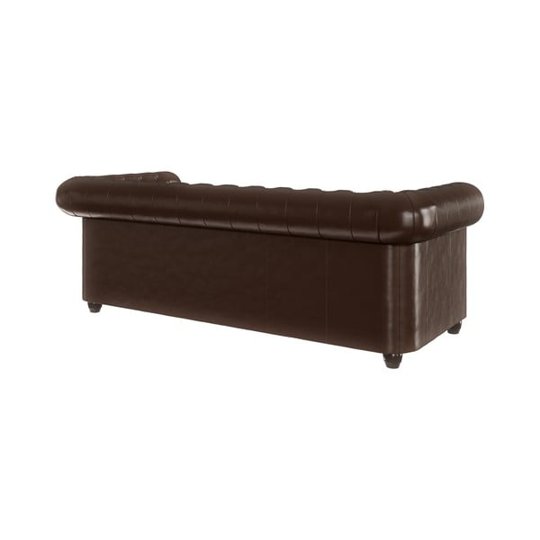 Tamsiai ruda dirbtinės odos sofa 203 cm York - Ropez-image-2