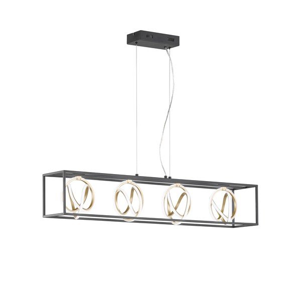 Kabantis šviestuvas juodos spalvos LED su pritemdymo funkcija Gisi – Fischer & Honsel