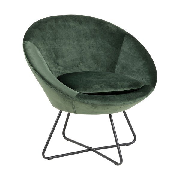 Žalias aksominis krėslas Actona Center