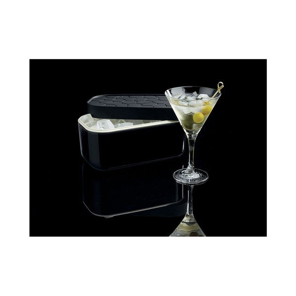 Juoda, šaltį palaikanti ledukų dėžė su formele Lékué Ice-image-4