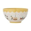 Geltonos spalvos/kreminės spalvos iš akmens masės vaikiškas dubuo ø 13,5 cm Celebrate – Bloomingville Mini