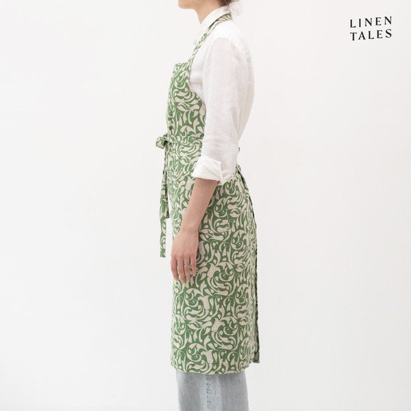 Iš lino prijuostė Evergreen Damask – Linen Tales-image-2