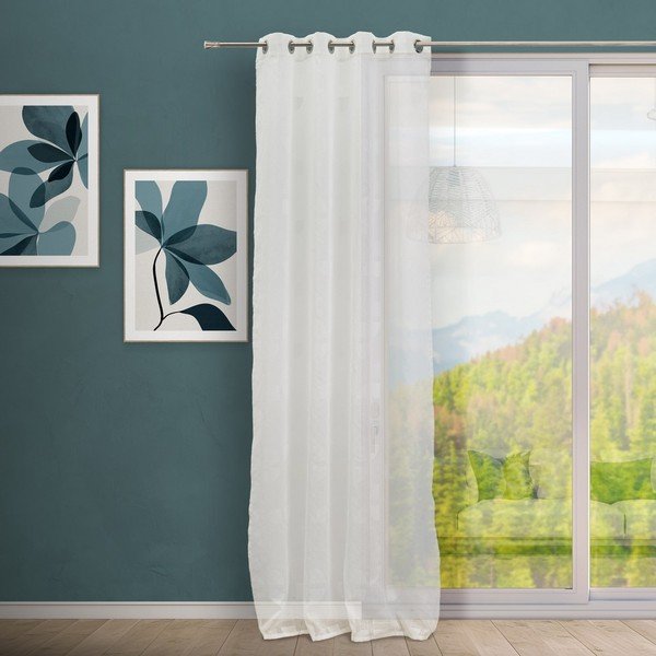 Baltos spalvos iš žakardo užuolaida 140x260 cm Mid Century – Casa Selección-image-1