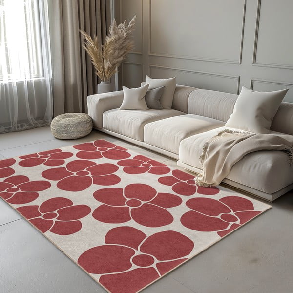 Skalbiamas raudonos spalvos kilimas 120x180 cm Red Meadow – Mila Home-image-1