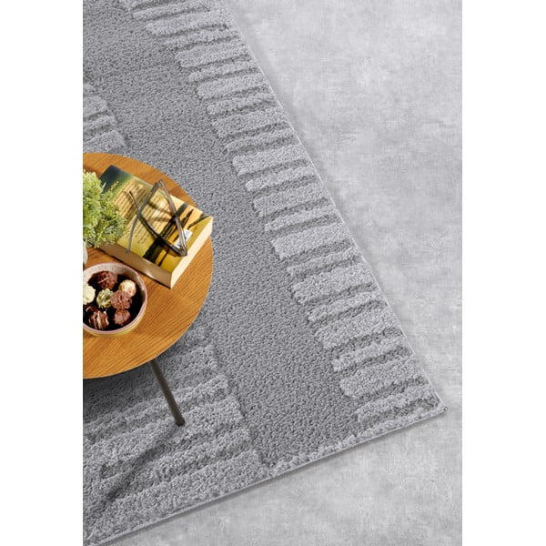 Kilimas pilkos spalvos 80x120 cm Bartoux Light Grey – Elle Decoration-image-2