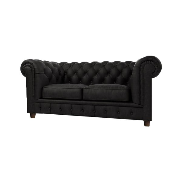 Juodo aksomo sofa 178 cm Cambridge - Ropez