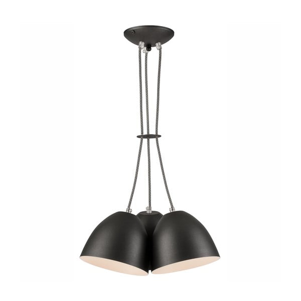 Juodas pakabinamas šviestuvas su metaliniu gaubtu - LAMKUR