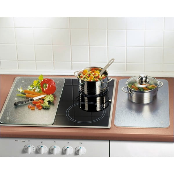 Viryklės dangčiai iš grūdinto stiklo, 2 vnt., 52x30 cm Transparent - Allstar-image-1