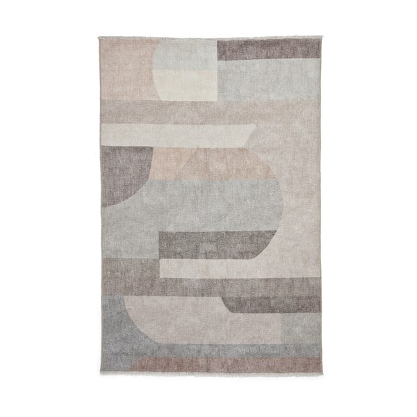 Skalbiamas iš medvilnės mišinio kilimas smėlio spalvos 60x170 cm Whisper – Think Rugs