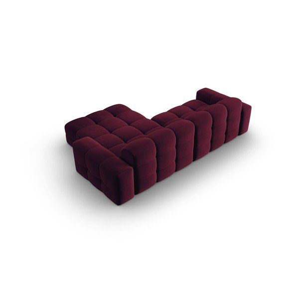 Bordo aksomo kampinė sofa (dešinysis kampas) Kendal - Micadoni Home-image-4