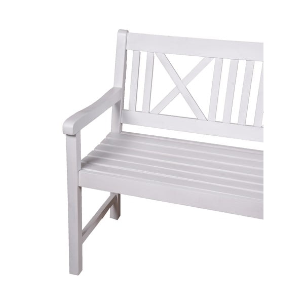 Medžio masyvo sodo suoliukas baltos spalvos Malmö – Garden Pleasure-image-2