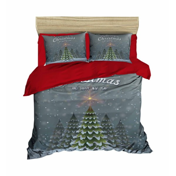 Kalėdinė dvivietės lovos patalynė su paklode Stefanie, 200 x 220 cm