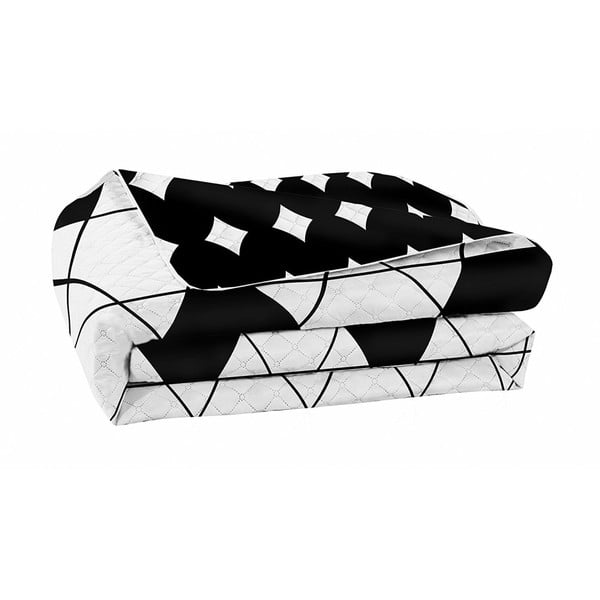 Juodai balta dvipusė mikropluošto lovatiesė "DecoKing Hypnosis Harmony", 220 x 240 cm