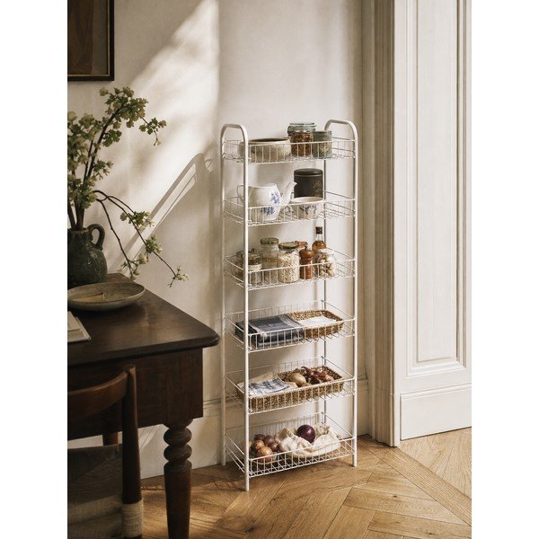 Baltos spalvos iš metalo pastatoma lentyna 41x104x23 cm Monaco – Metaltex-image-1
