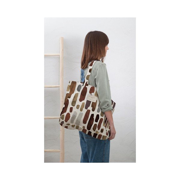Lininis krepšys Really Nice Things Geometric, plotis 42 cm-image-1
