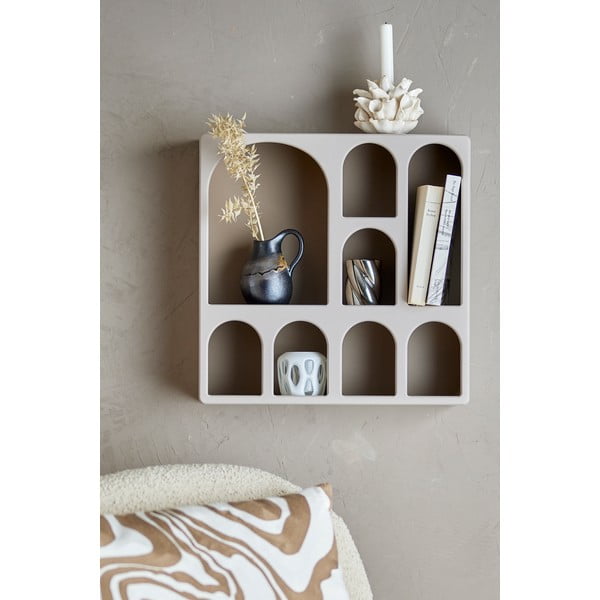Pilkai smėlinės spalvos kelių aukštų sieninė lentyna 48 cm Graphia – Bloomingville-image-1