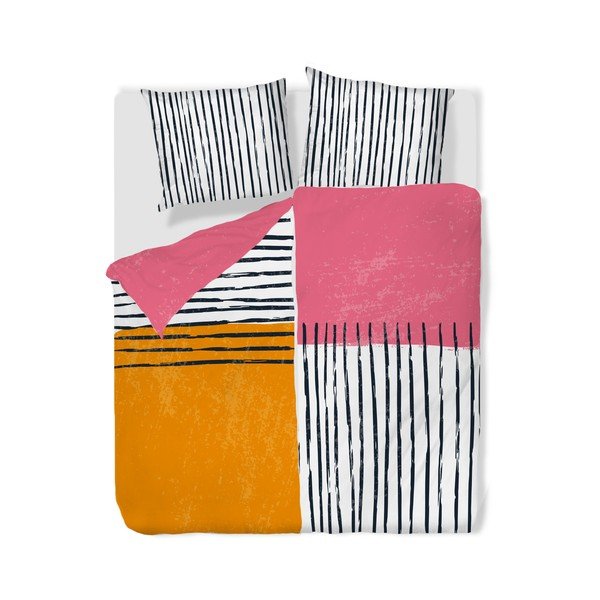 Iš satino medvilnės viengulė patalynė 140x200 cm Black Stripes in Colors – Butter Kings-image-3