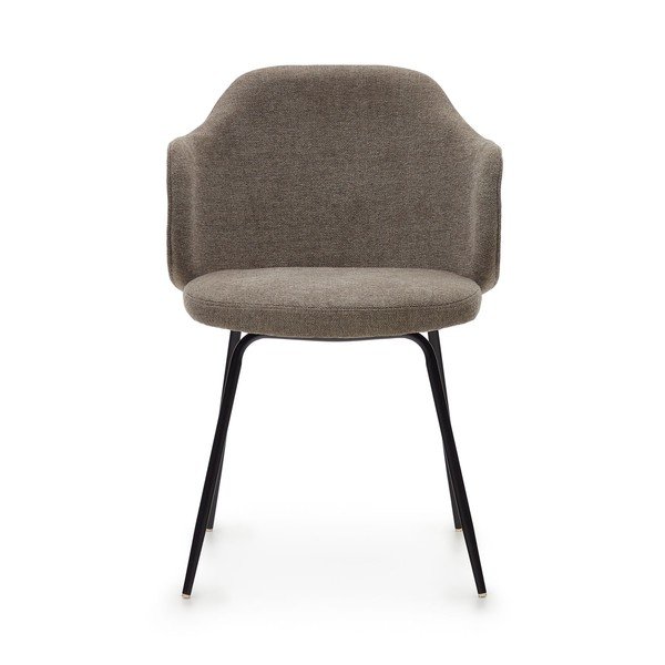 Rudos spalvos iš audinio valgomojo kėdžių komplektas 2 vnt. Yunia – Kave Home-image-3