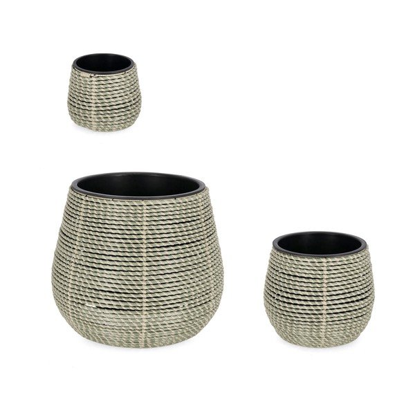 Iš plastiko/iš dirbtinio rotango vazonai 3 vnt. ø 45 cm Thanh – Bizzotto-image-1