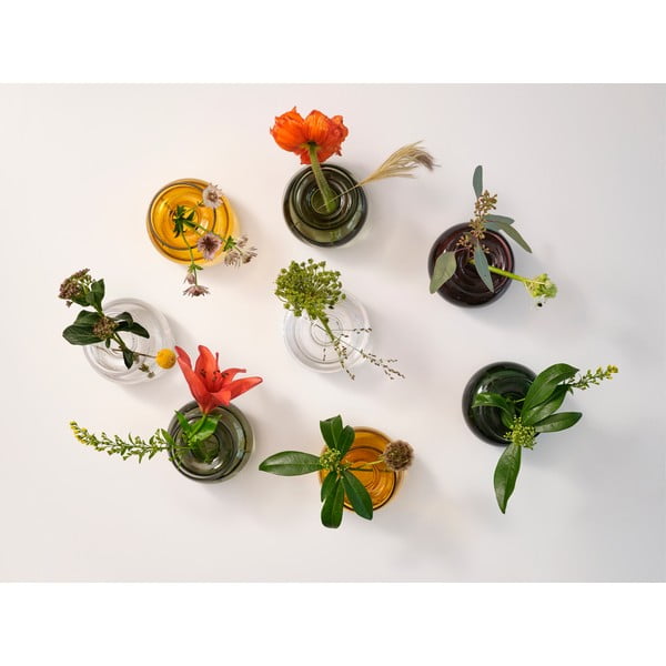 Iš stiklo  rankų darbo vaza ochros spalvos (aukštis 9 cm) Inu – Zone-image-4