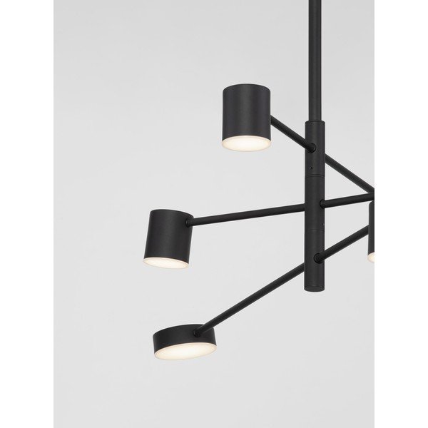 Juodos spalvos iš aliuminio kabantis šviestuvas LED su pritemdymo funkcija ø 100 cm su gaubtu iš akrilo stiklo Nordik – Nova Luce-image-2