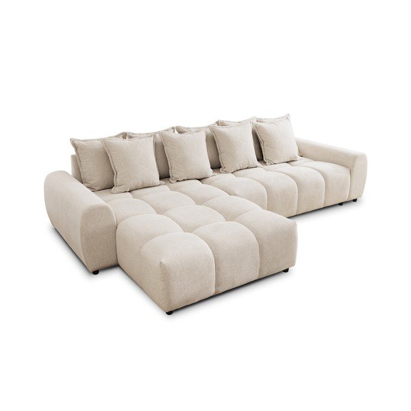 Smėlio spalvos kampinė sofa (su kairiuoju kampu/su gultu) Albane  – Ropez-image-2